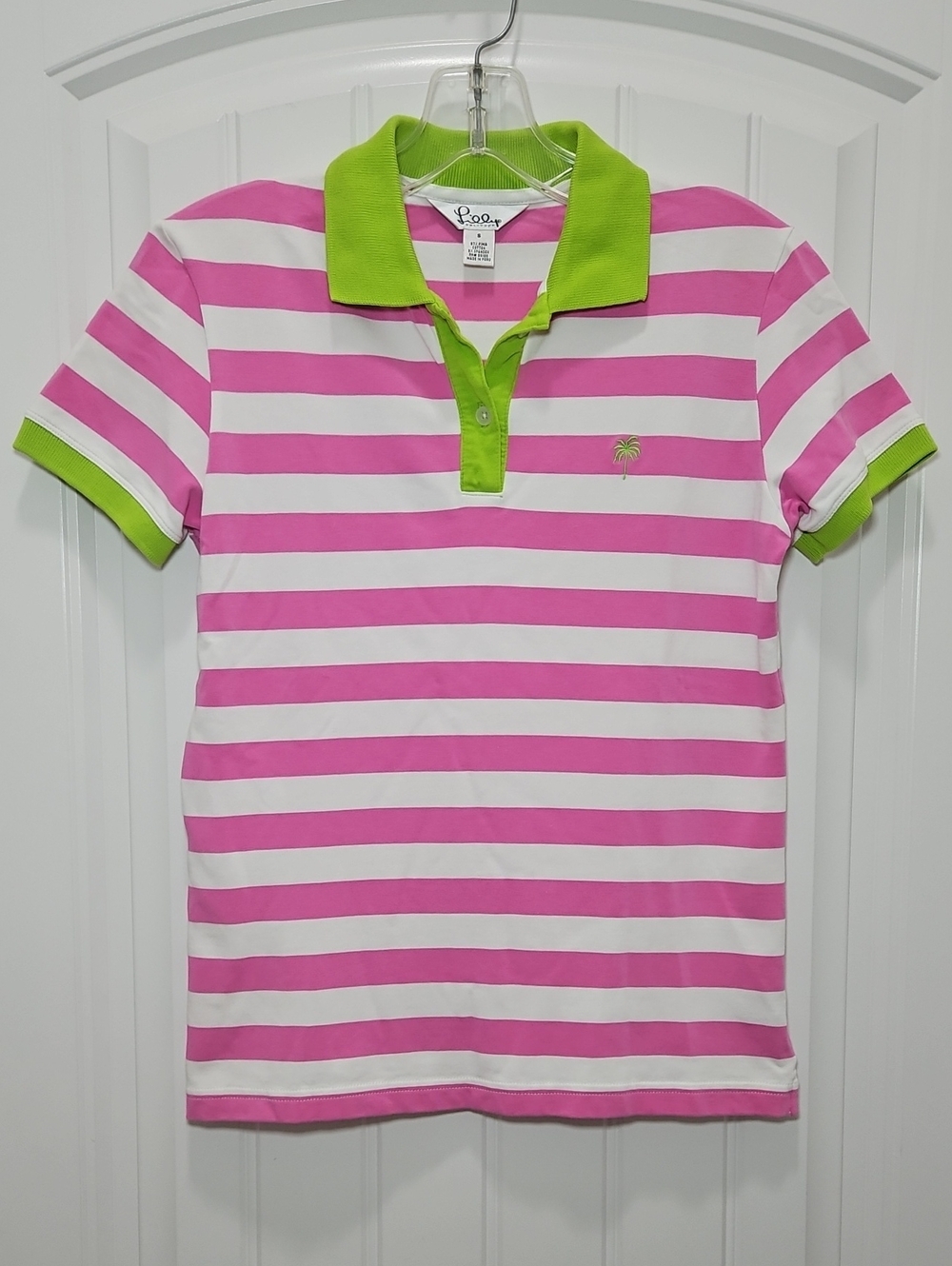Lilly Pulitzer Vintage Striped Polo Small Colorful Pima Cotton Stretch